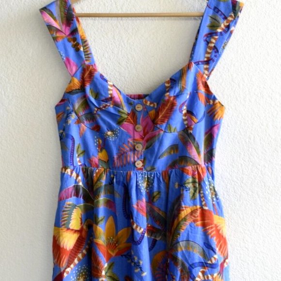 Farm Rio Blue Macaw Party Mini Dress - Picture 4 of 10